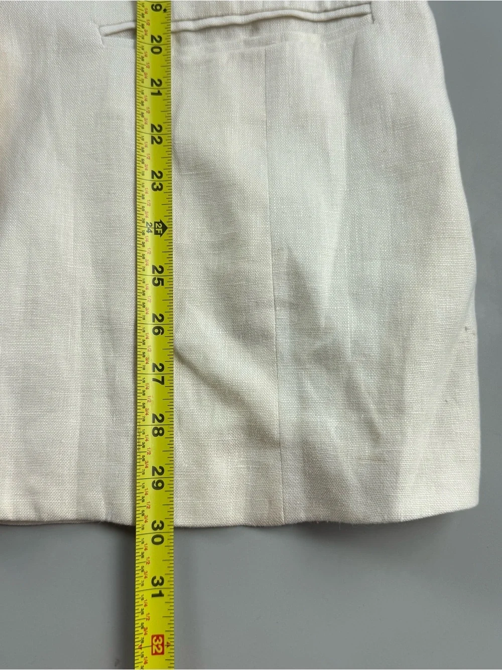 Michael Michael Kors 100% Linen Blazer White Ruched Sleeve Womens 12